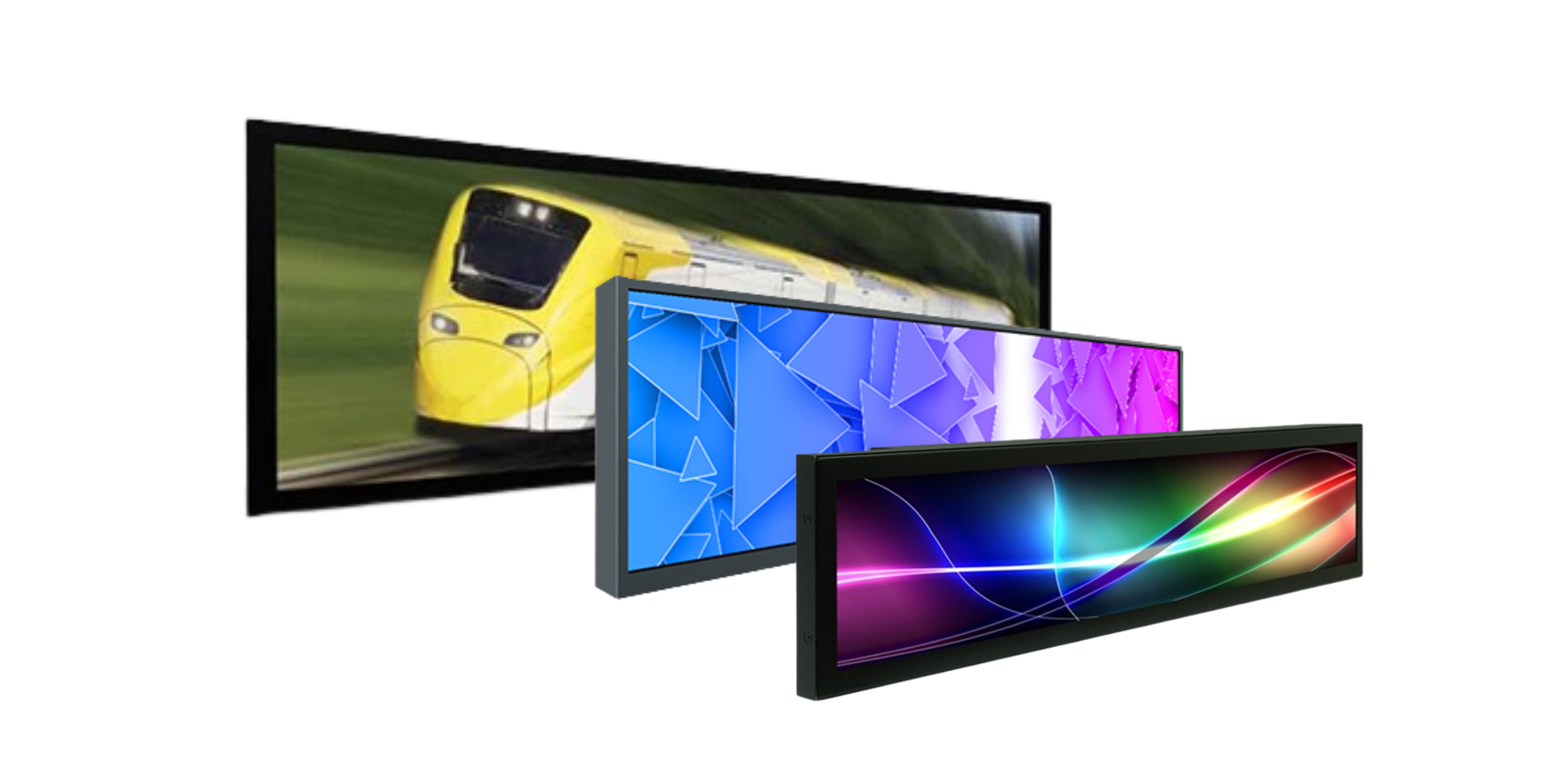 Ultra-wide Stretched (Cut) Displays and (cut) bar type panels