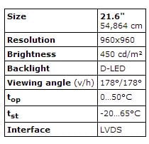 21.6inch Monitor Square LCD Screen