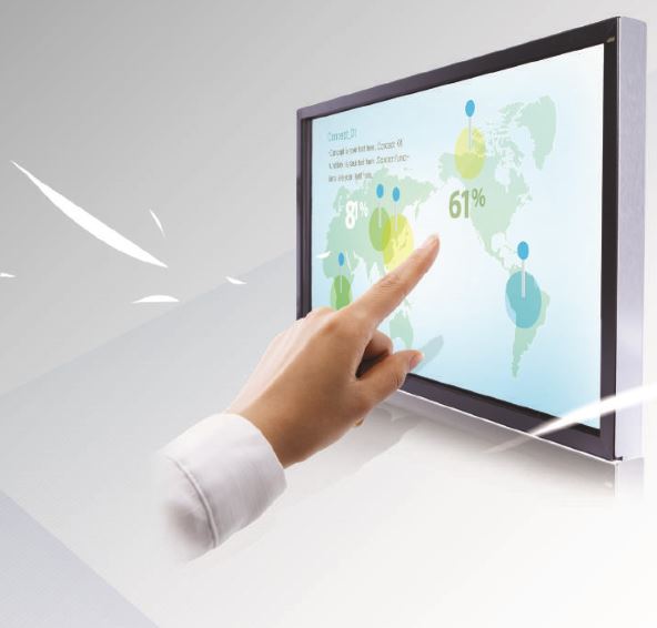 touch monitor with hand