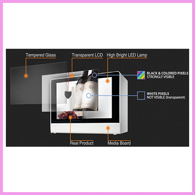 23 inchTransparent LCD showcase