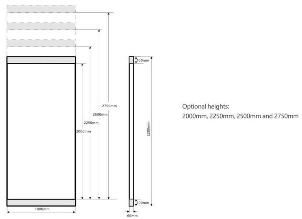 TGLASS TS sizes