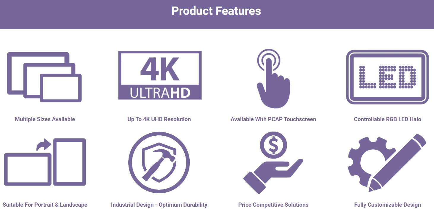 Largest Range of Halo Edge Lit Displays from CDS