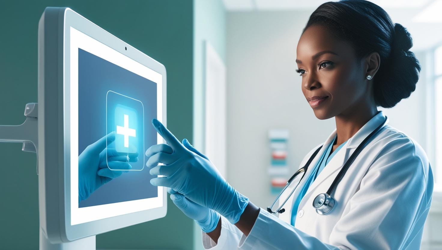 LCD touch screen display with gloves on for hygiene