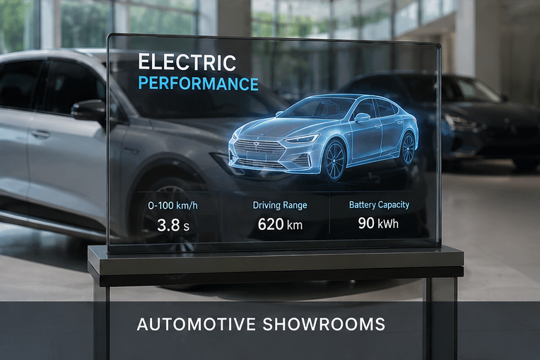 transaparent OLED automotive showrooms