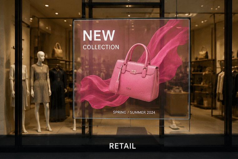 transaparent OLED retail