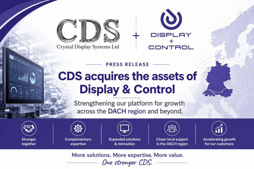 Crystal Display Systems purchases Display & Control assets to strengthen its presence across the DACH region.