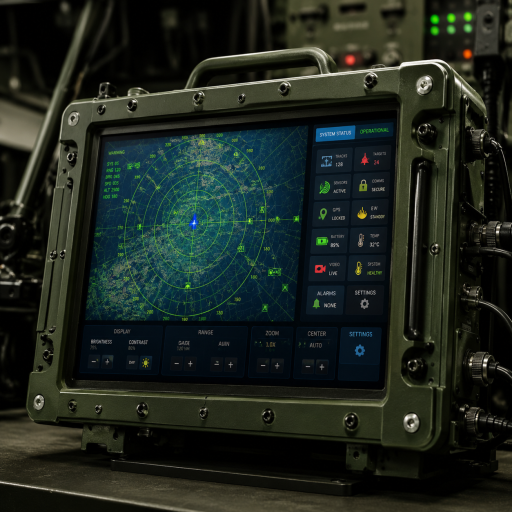 Rugged high-reliability industrial display designed for demanding applications.