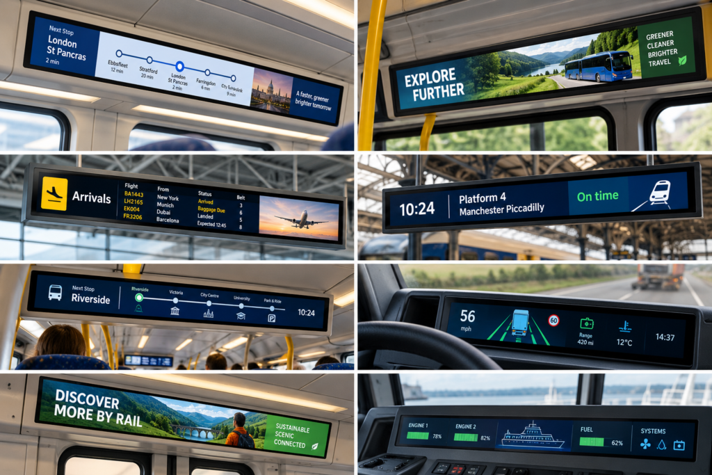 stretched displays in transport scenarios