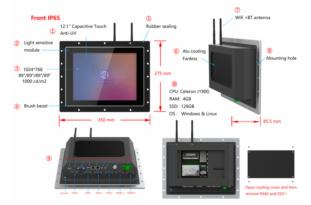 HI-REL high reliability panel pc diagram