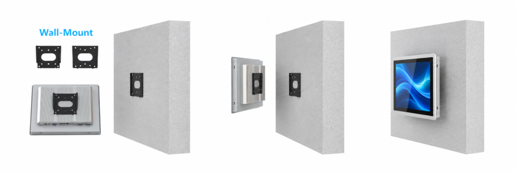 Three-stage VESA wall-mount industrial panel PC-9